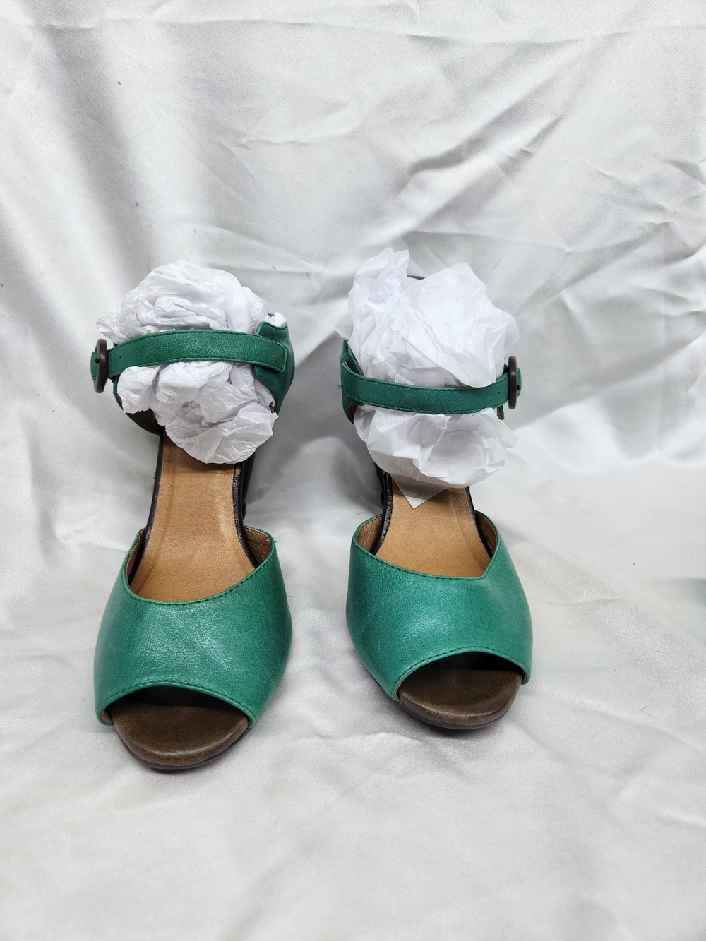 Miz Mooz Vintage Teal Open-Toe Ankle-Strap Sandals